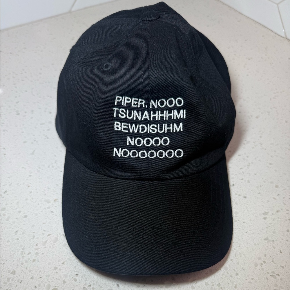 White Lotus Piper NoooThe Classic Black Dad Hat with White Embroidered Text